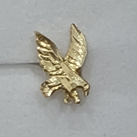 10K Solid Gold Eagle Stud Earrings - Picture 2 of 7